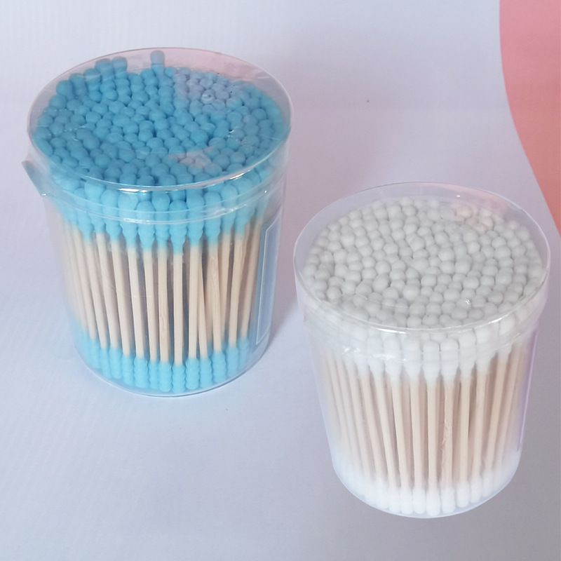 彩色雙頭棉簽 100支盒裝棉花棒化妝卸妝掏耳朵尖頭實用棉花棉簽