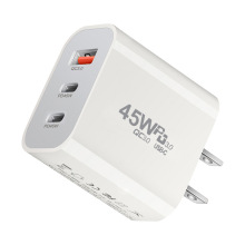 45W氮化镓PD充电器 新款45W三口澳规适配器 双USB+PD英规三口直充