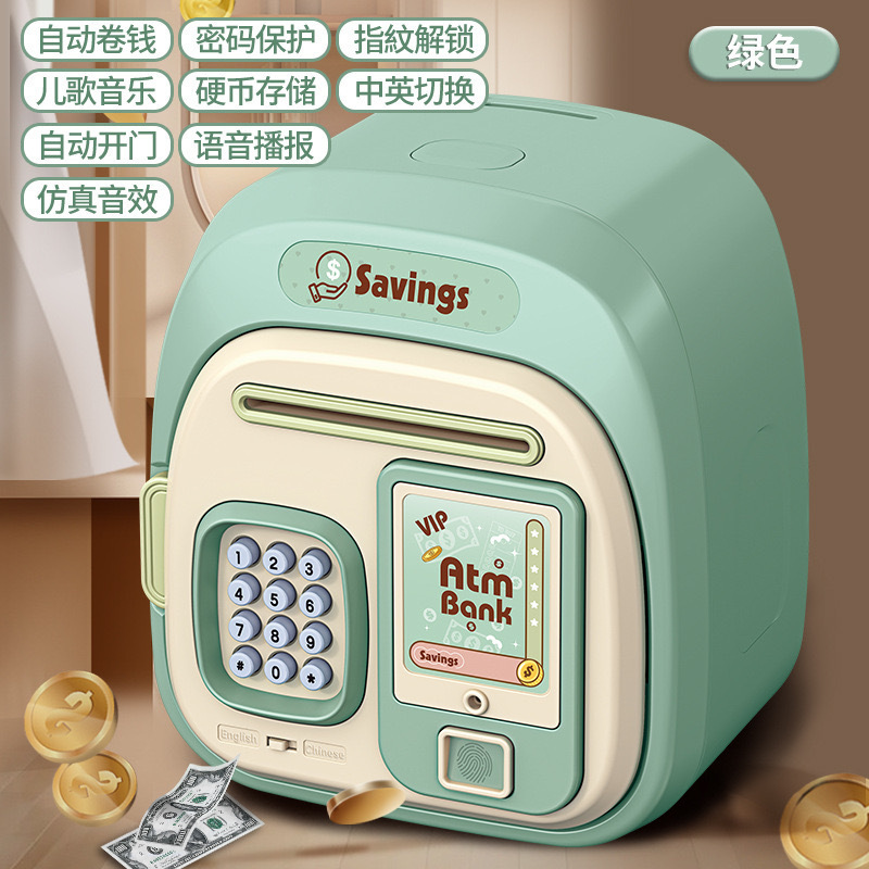 多機能漫画貯金箱子供のギフトデュアルモードロック解除自動誘導ロールマネー貯金箱おもちゃ卸売|undefined