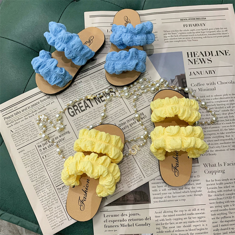 Children's slippers princess fairy style cross strap with wear-resistant soft sole and anti slip outer wear matching_voghion.com