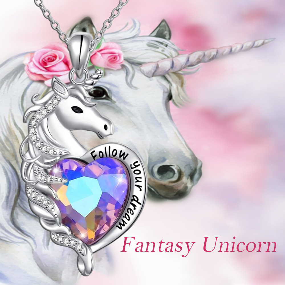 Einhorn Kettenanhänger Für Damen Modeschmuck Accessoires_voghion.com