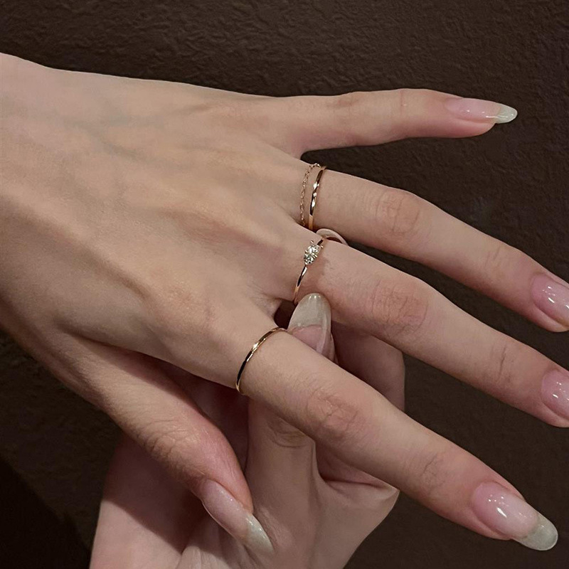 Xiaohongshu's Popular Normcore Style Ring, Versatile Ring, Niche Fashion, High-End Stacking Ring, One-Piece Drop Shipping