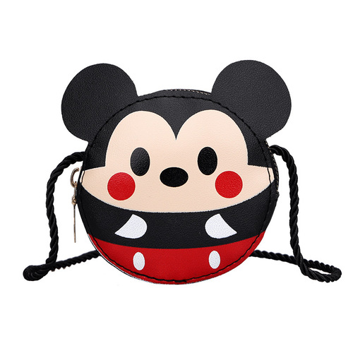 Children's Bags  Spring New Cute Cartoon Contrast Color Unisex PU Shoulder Crossbody Accessories Coin Purse