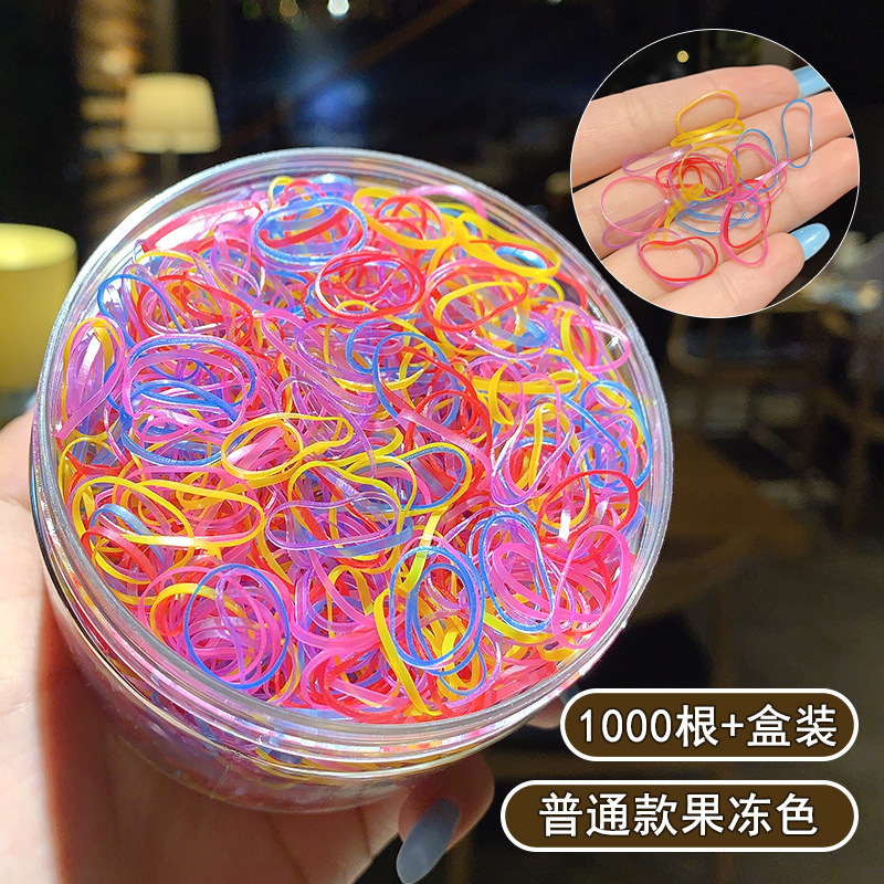 子供と女の子のための使い捨てゴムバンド髪を結ぶための高弾性ゴムリングヘッドバンドヘアバンド黒の太いレザーセットヘアロープ|undefined