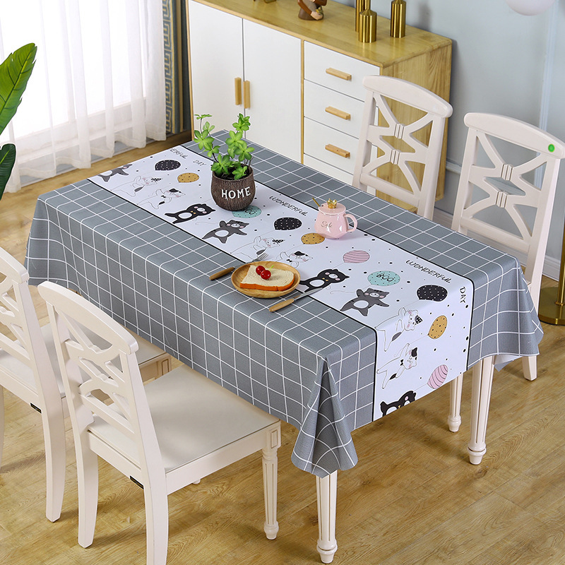 Manufacturer Direct Sales PVC Leather Pattern Printed Plaid Tablecloth Waterproof and Oil-proof Easy to Clean Coffee Table Flag Cartoon Tablecloth
