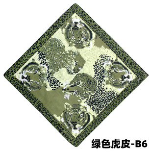 New European and American outdoor mountaineering Green Tiger cotton square hip hop scarf Muslim windproof square scarf in stock