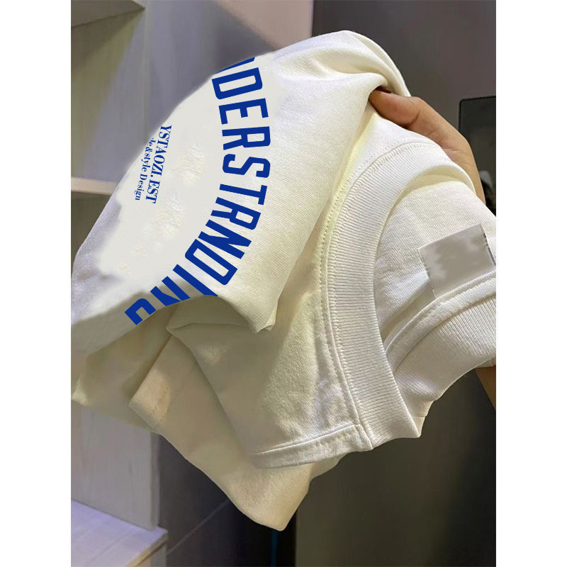 Verano nuevo nicho adelgazante popular estilo coreano ins moda tribu imprimir moda todo partido cuello redondo manga corta Camiseta para hombres