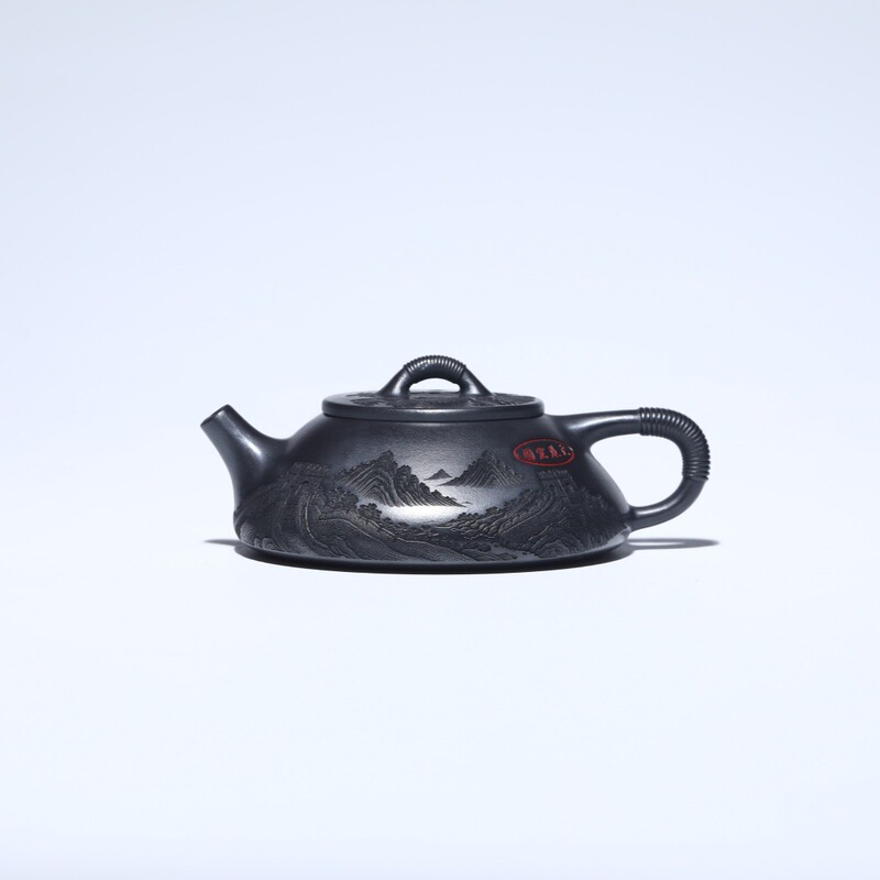 线瓢 宜兴紫砂壶石黄料匠心手制精美实用紫砂茶壶茶具|undefined