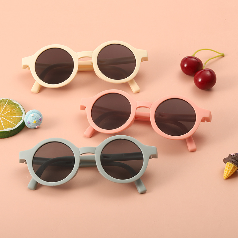 2022 nuevos niños gafas de sol hombres y mujeres de moda de bebé gafas de sol plegables gafas de sol de dibujos animados de color caramelo 3002