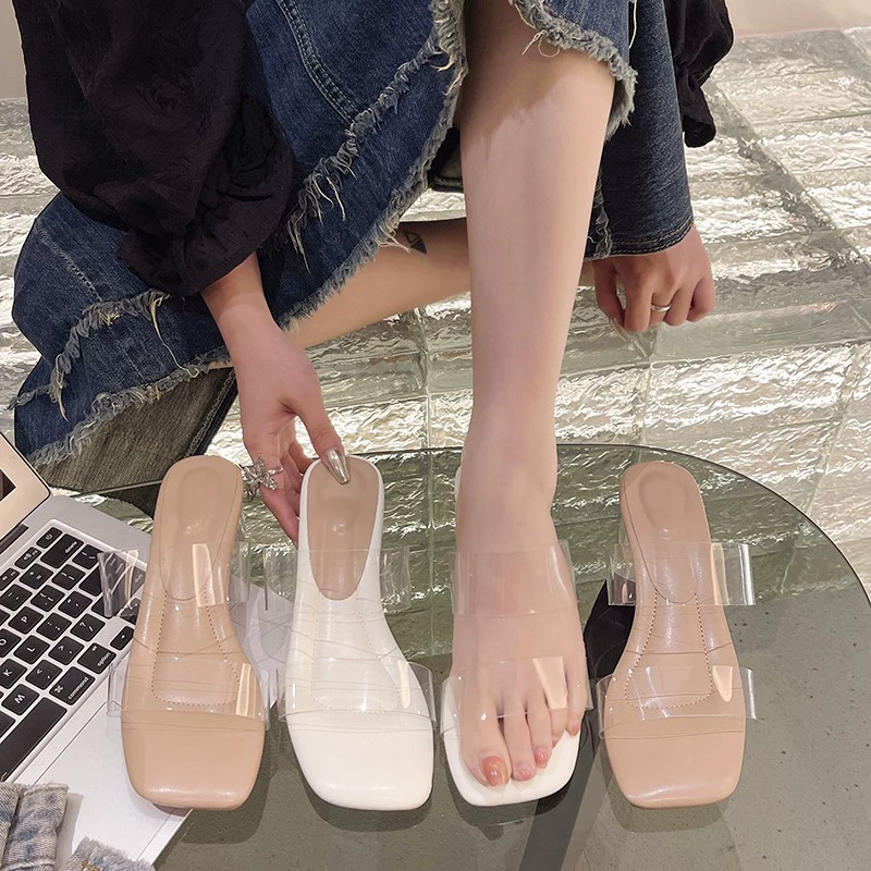 Slide, slippers, summer fashionable high footwear, internet celebrity, plus size
