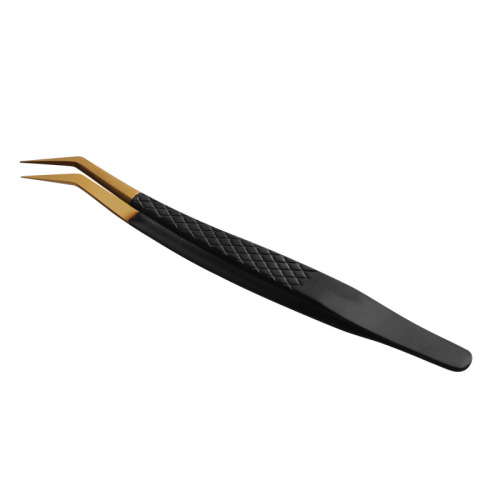 Celebrity black gold precision eyelash tweezers, high-end textured dolphin golden feather eyelash curler beauty tools, factory wholesale