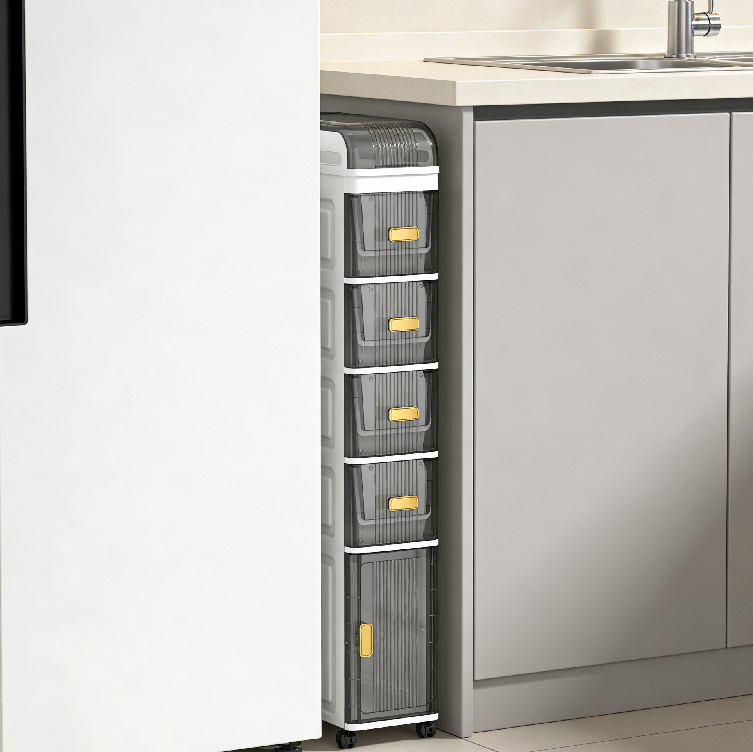 Cross-Border 18cm Bathroom Narrow Gap Side Cabinet, Drawer-Type Storage Cabinet, Bathroom Storage Cabinet, Toilet Shelf