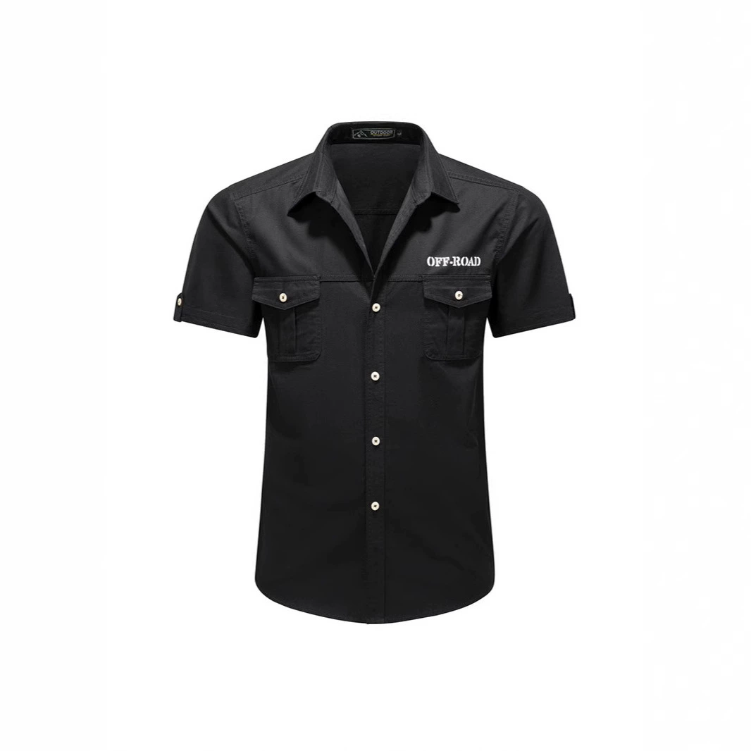 Мужские рубашки для трансграничной внешней торговли, летние деловые повседневные модные универсальные однотонные облегающие рабочие рубашки из чистого хлопка с короткими рукавами
