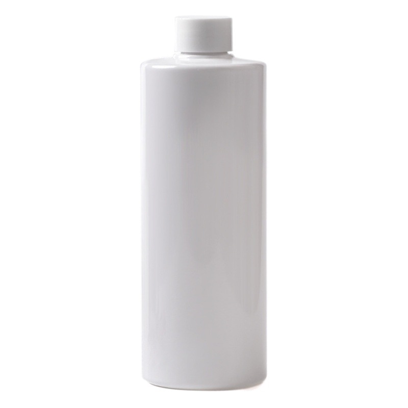 500ml hombro plano 28 calibre botella de tapado botella de plástico loción cosmética champú sub-botella de plástico para mascotas