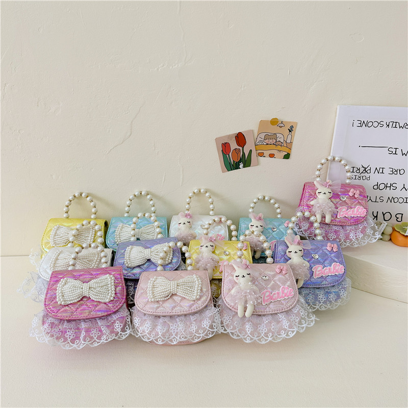Children's handheld shoulder bag pearl