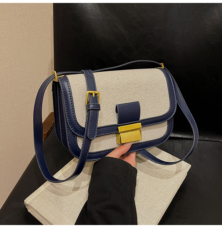 Nicho de diseño de lino empalmado bolso para mujeres 2025 nueva moda moda bolso pequeño de moda bolso casual simple mochila image 8