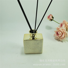 金色陶瓷香薰瓶无火香薰精油瓶空气清新剂藤条香瓶青瓷欧式摆件