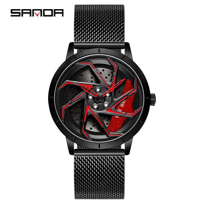 1088 메쉬 벨트 블랙 레드