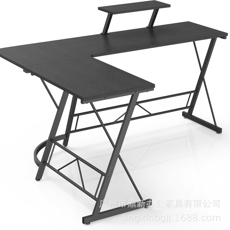 L-Shaped Gaming Desk Corner Desk Home Office Desk Monitor Stand Easy to Assemble Cross-Border