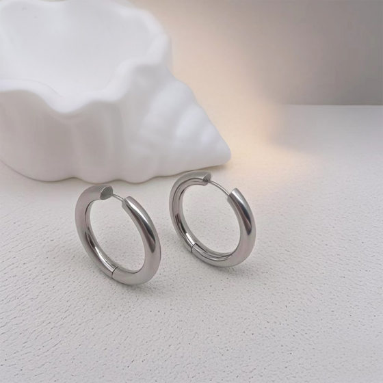 Wholesale In-Stock Trending Cross-Border Ear Piercing Hoops, Light Luxury High-End Non-Fading Jewelry, European and American Ins Style