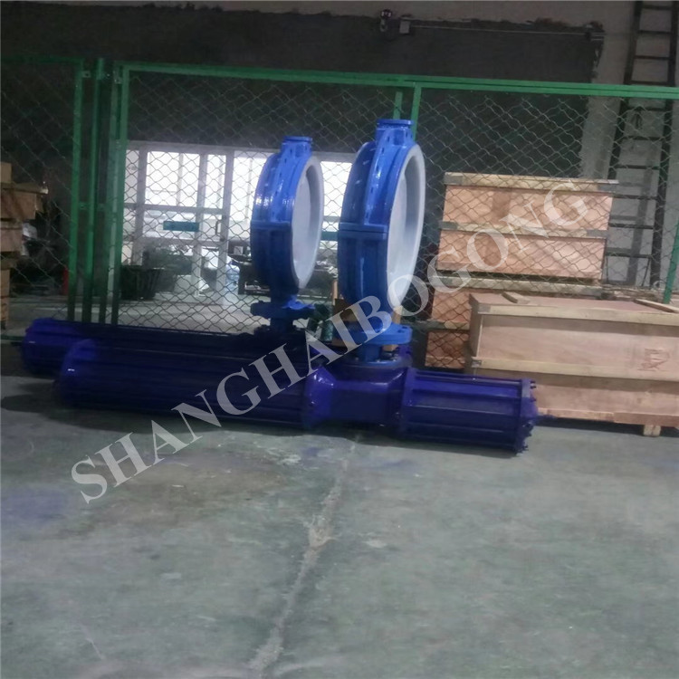 D71F46-10P 对夹式四氟不锈钢板蝶阀 涡轮聚四氟乙烯蝶阀