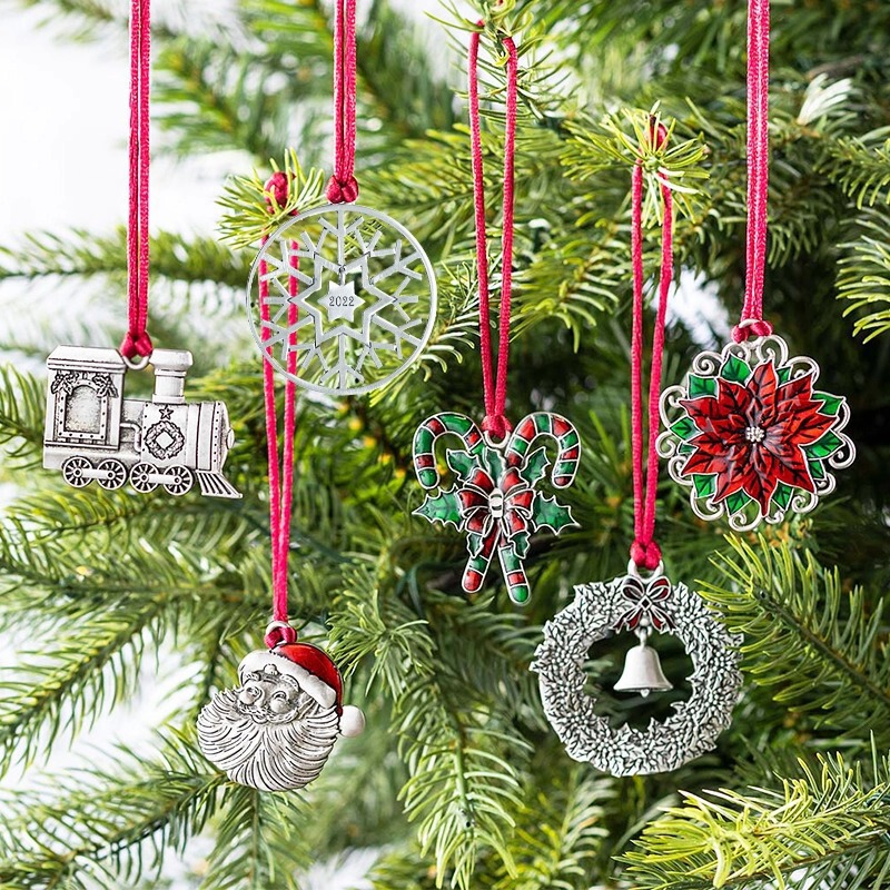 2022 New Elements European and American Christmas Decoration Pendant Creative Christmas Tree Hanging Alloy Ancient Silver Plating Factory