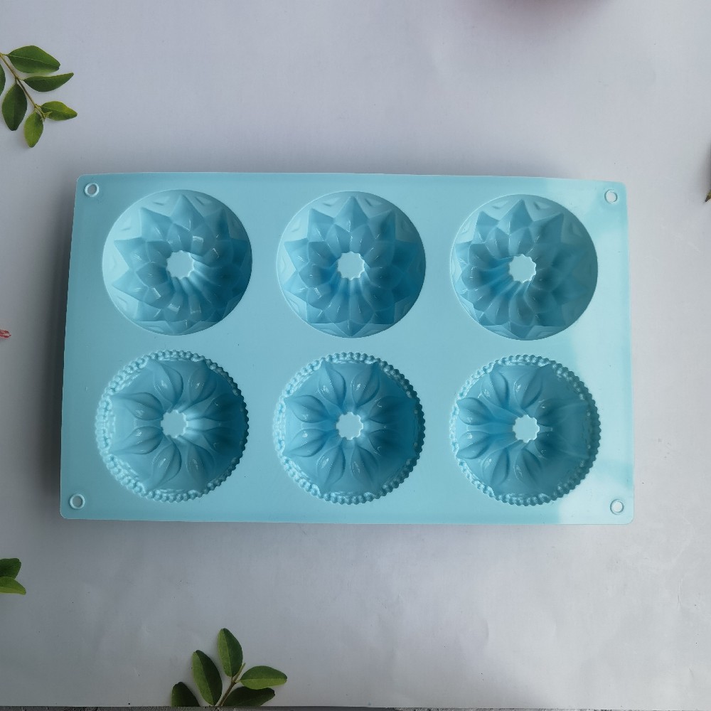 6 Lian Savarin Crown 202 molde de silicona pastel helado pudín molde de postre jabón utensilios