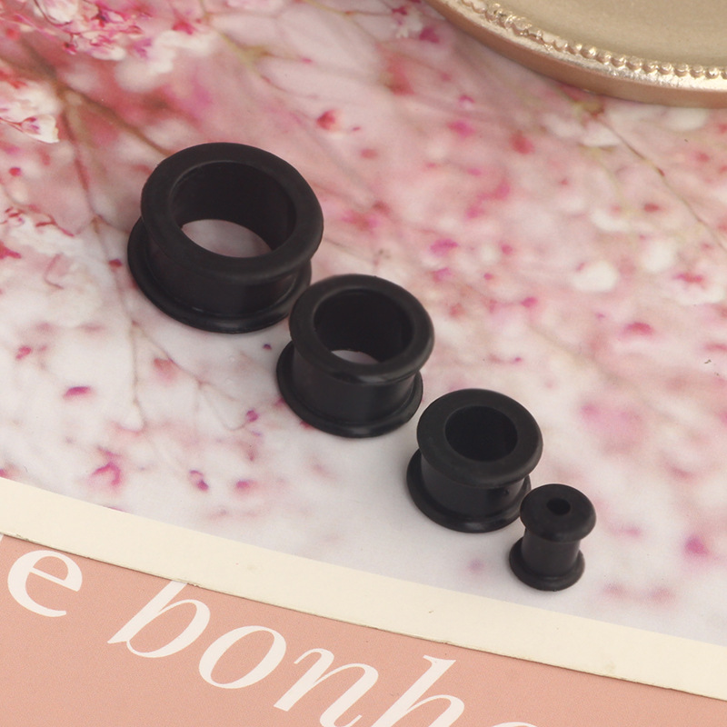 Black Wheel Silicone Auricle Ear Plug Expander 25mm - Stainless Steel Star Piercing Jewelry for EBAY Amazon WISH detail image 7