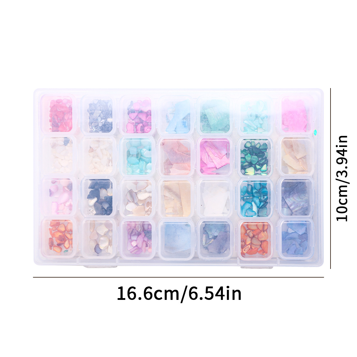 28 joyas de manicura mezcladas, perlas de acero, remaches de estrellas y lunas, conchas de metal, papel de oro y plata, accesorios de uñas, cristal