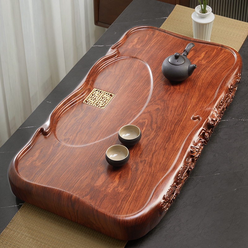 구리 대형 더블 드래곤 플레이 진주 꽃 배 Pattern-4B 꽃 80x45x7cm