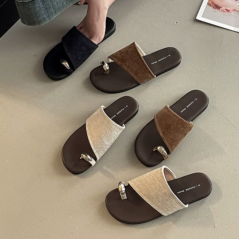 Summer slippers, footwear, fashionable breathable slide for leisure, Korean style