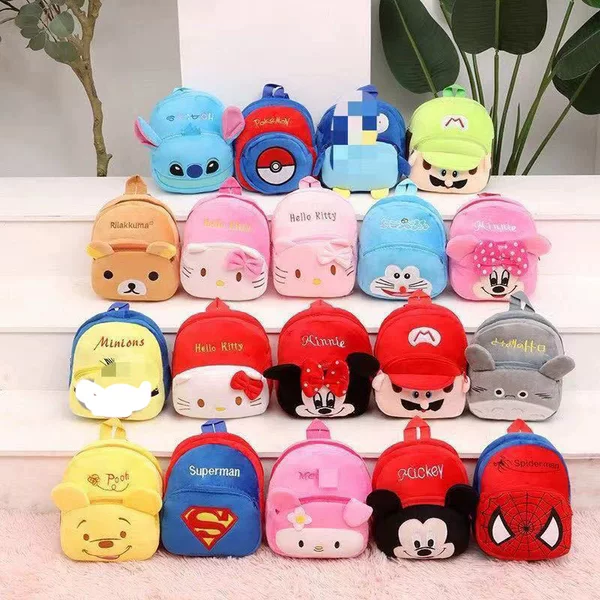 Children's Bags for Boys and Girls, Kindergarten Backpacks for Ages 1-3-5, Plush Doll Toy Bags, Cartoon Backpacks