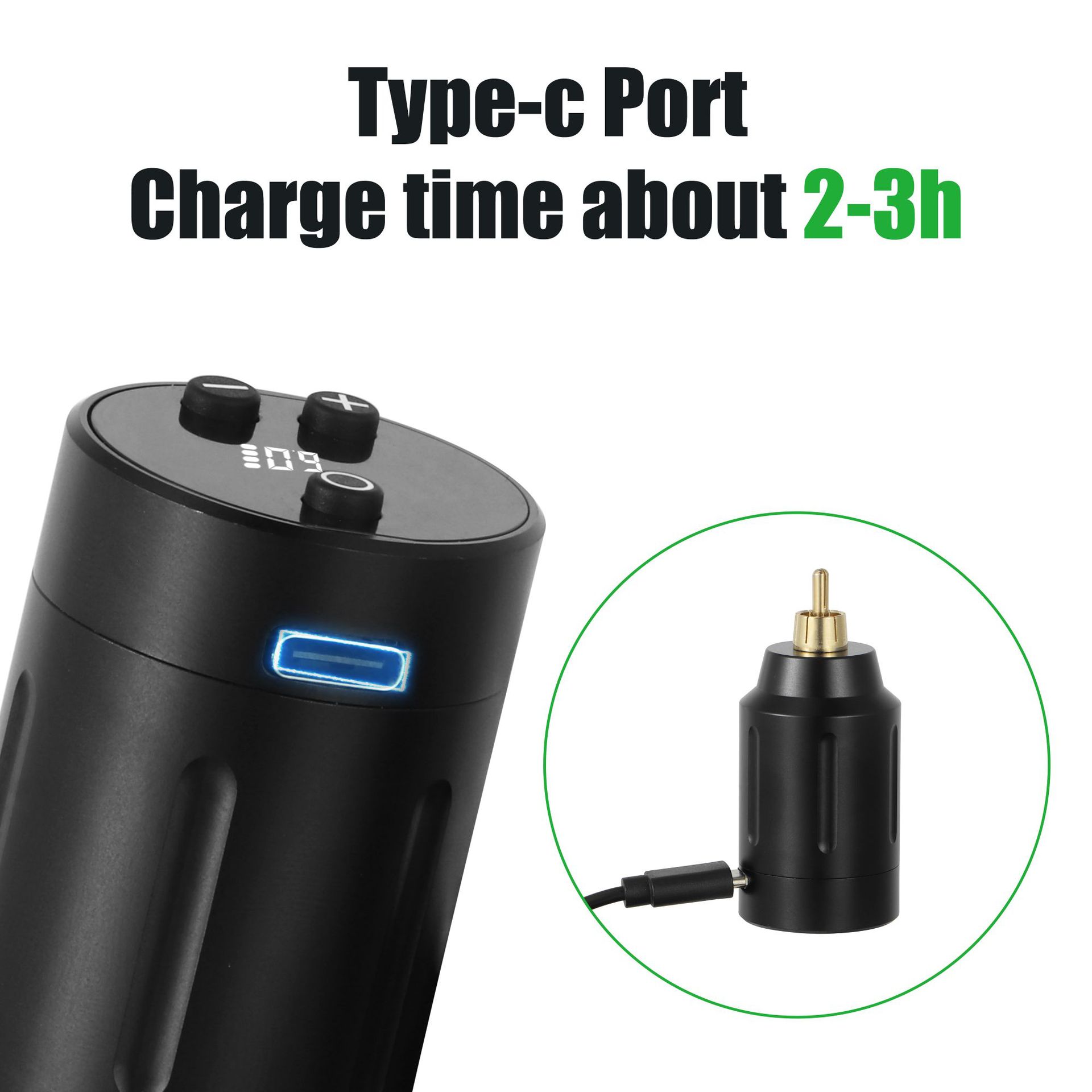 Tuffking tatuaje batería inalámbrica de tres generaciones RCA cabeza pantalla OLED 1500MAH larga duración herramienta de tatuaje