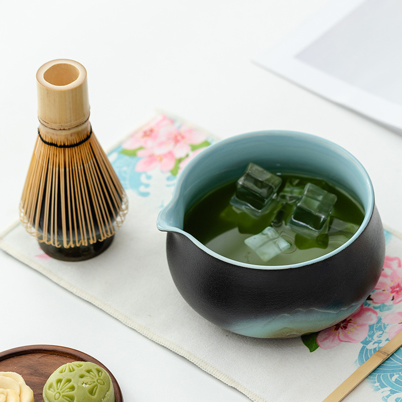2025釉画彩远山抹茶碗套装打抹茶工具抹茶刷粉碗搅拌器茶筅器具|undefined