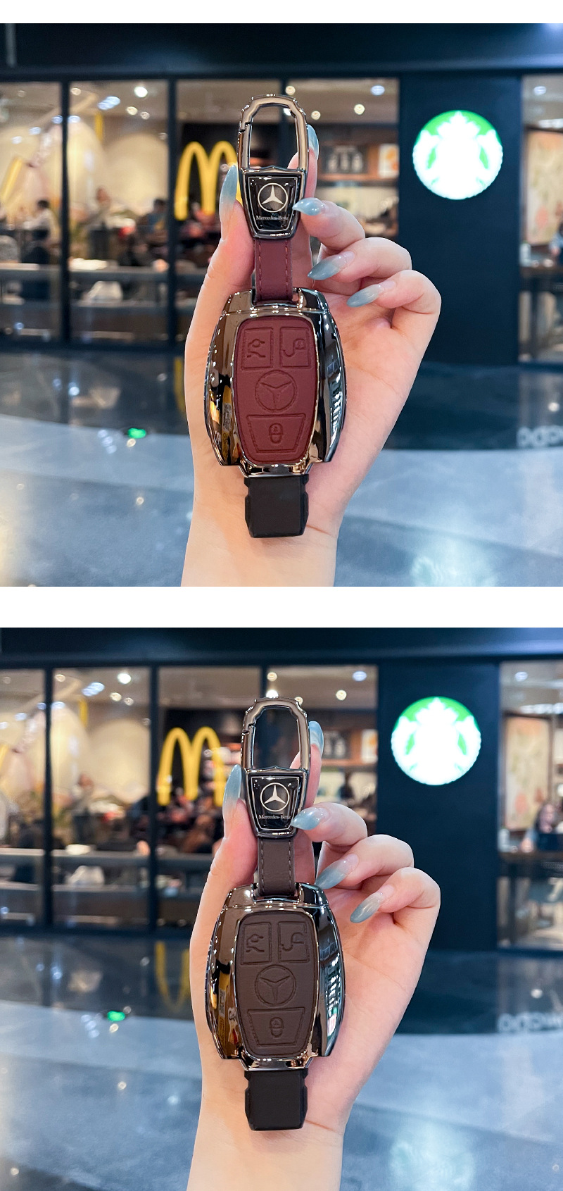 Suitable for Mercedes-Benz C300 Key Cover E320L Old Model Glc200 Plug-In V260 Vito S320 Car Bag Buckle Shell