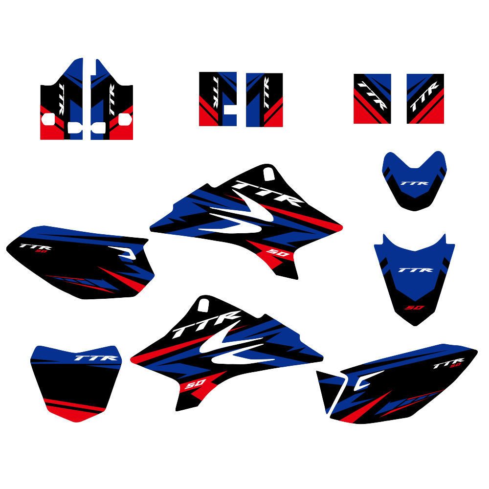 Motocicleta de fondo gráfico decalco stickers conjunto completo para Yamaha TTR50 TTR 50 06 - 15 años
