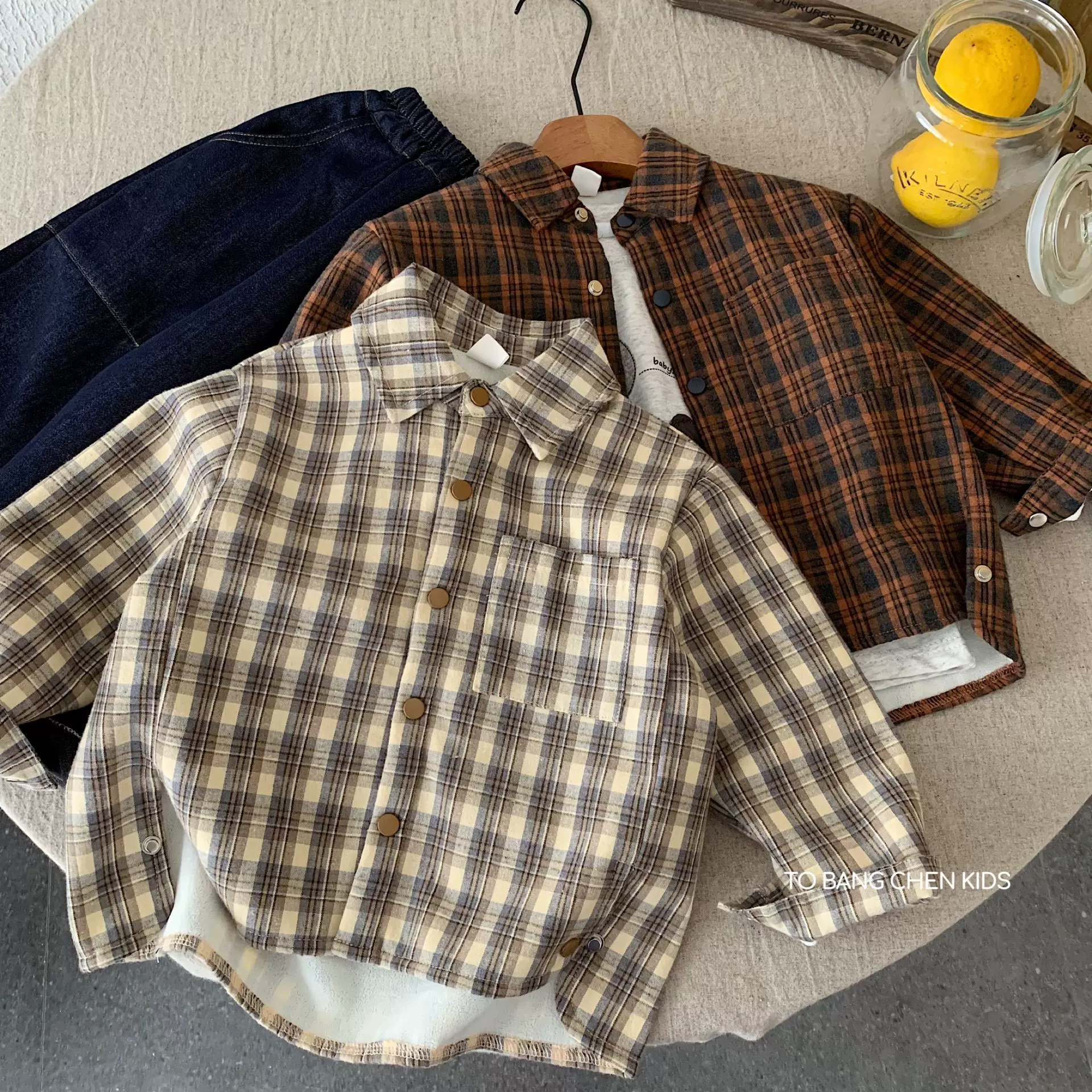 邦诚儿童衬衫2025新款冬季男童加绒格子衬衣男孩洋气冬装厂家批发