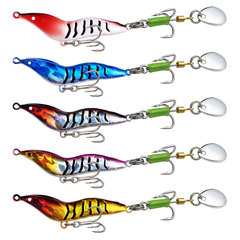 Bass Tackle Wholesale Lure 7g-26g Long Range Metal Lure Lead Fish All Attack Shrimp Blood Slot Hook Ring Shiny Plate Simulation Fake Lure
