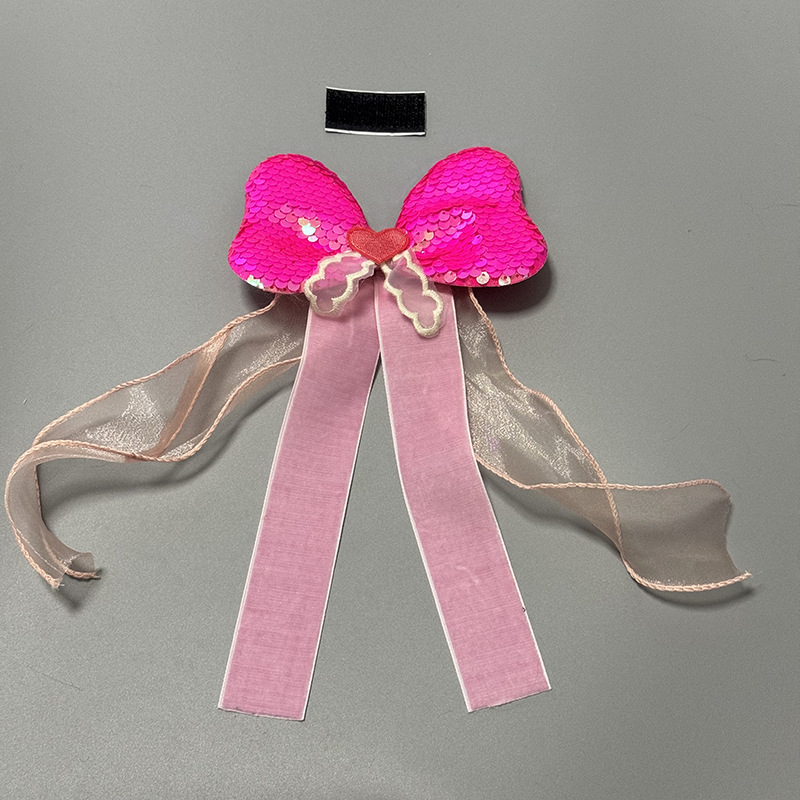Motuoche Helmet Decoration Bows Ribbons Motorcycle Modified Accessories (Auto Parts and Accessories) - sequin-bow-ribbon-rose-red