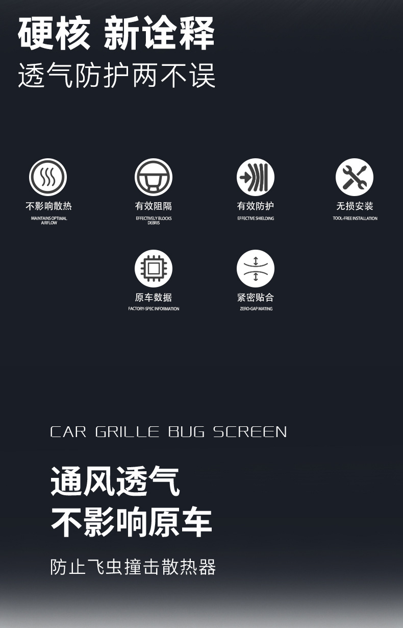 Suitable for 26 models of Aion N60, insect-proof net, water tank protection, dust-proof net, grille-specific modification accessories