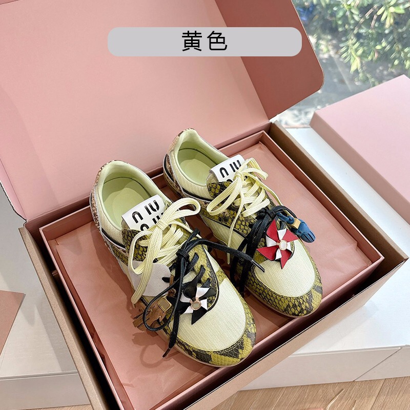 戸棚級 ~ トップ商品のiu家徳訓靴女蛇紋混色真皮2025新型ファッションカップル運動レジャー靴|undefined