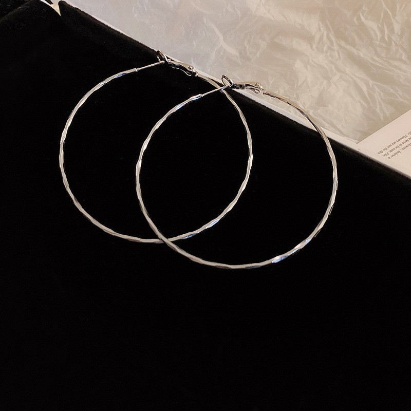 Pendientes de metal transfronterizos de otoño e invierno con aguja de plata, pendientes, pendientes de viento frío de moda de nicho, pendientes de lujo de alta gama de luz de todo fósforo