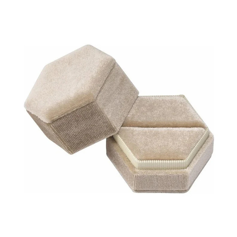 Etsy人気ホットスタンプ六角形ハクチョウベルベットリングボックスシングルスロットダブルスロット结婚式プロポーズ周年记念プレゼント|undefined