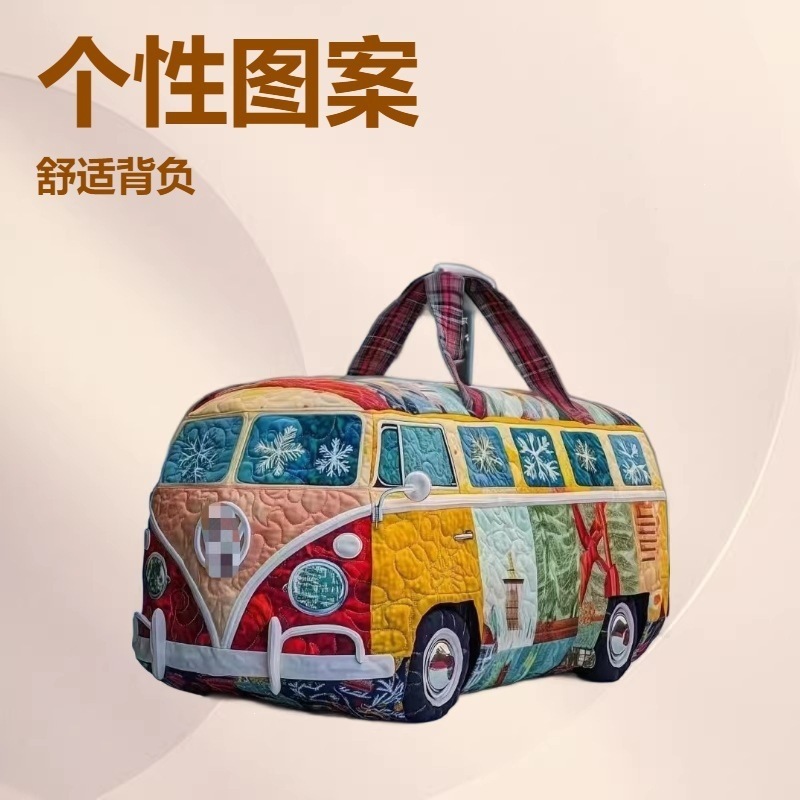 独立站temu休闲运动包跨境大容量手提个性图案3D印花羽毛球包
