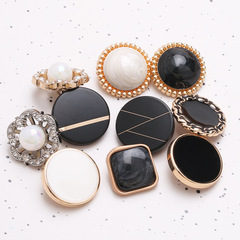 Small Chanel-style metal buttons women's coat trench coat round decorative buttons sweater knitted shirt hand-stitched alloy buttons