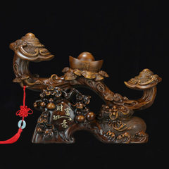 中式喬遷新房開業禮品家居客廳酒櫃裝飾樹脂工藝品財富玉如意擺件