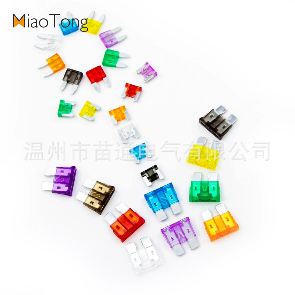 Автомобильный предохранитель для легковых и мотоциклетных автомобилей, средний размер MINI, миниатюрный лезвийный предохранитель из цинка и алюминия.