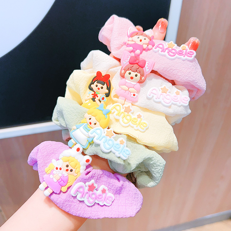 Dulces dibujos animados coreanos lindas princesas niñas anillo de pelo intestino grueso bolas cabeza artefacto mágico para niños costilla de cola de caballo accesorios para el pelo