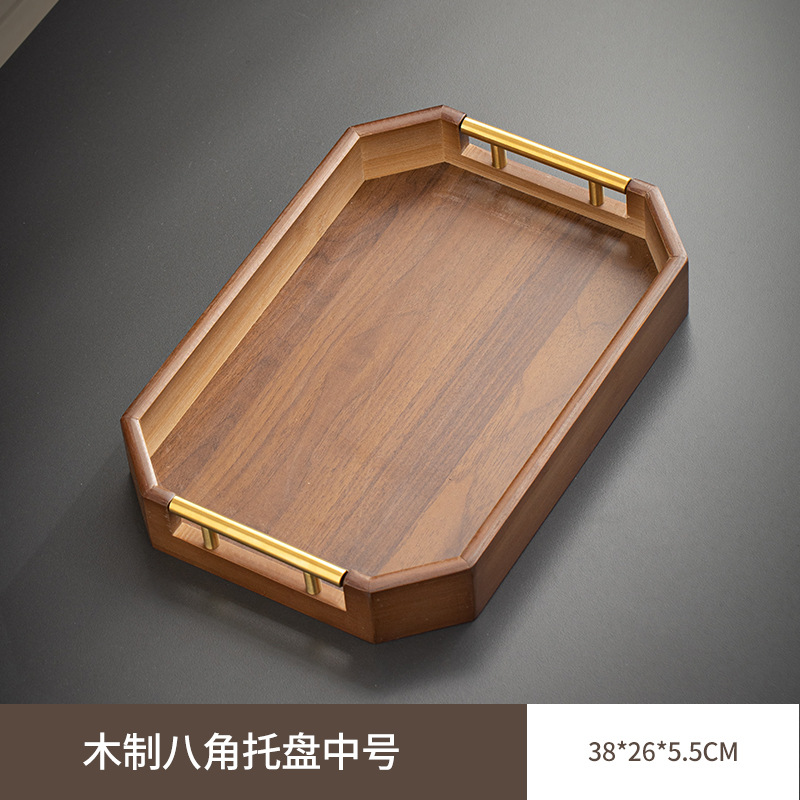 38*26*5.5 [Medium-sized octagonal walnut metal handle]