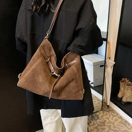 复古大容量磨砂包包女2025新款秋冬休闲单肩包通勤托特包双肩背包
